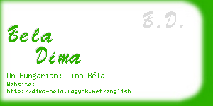 bela dima business card